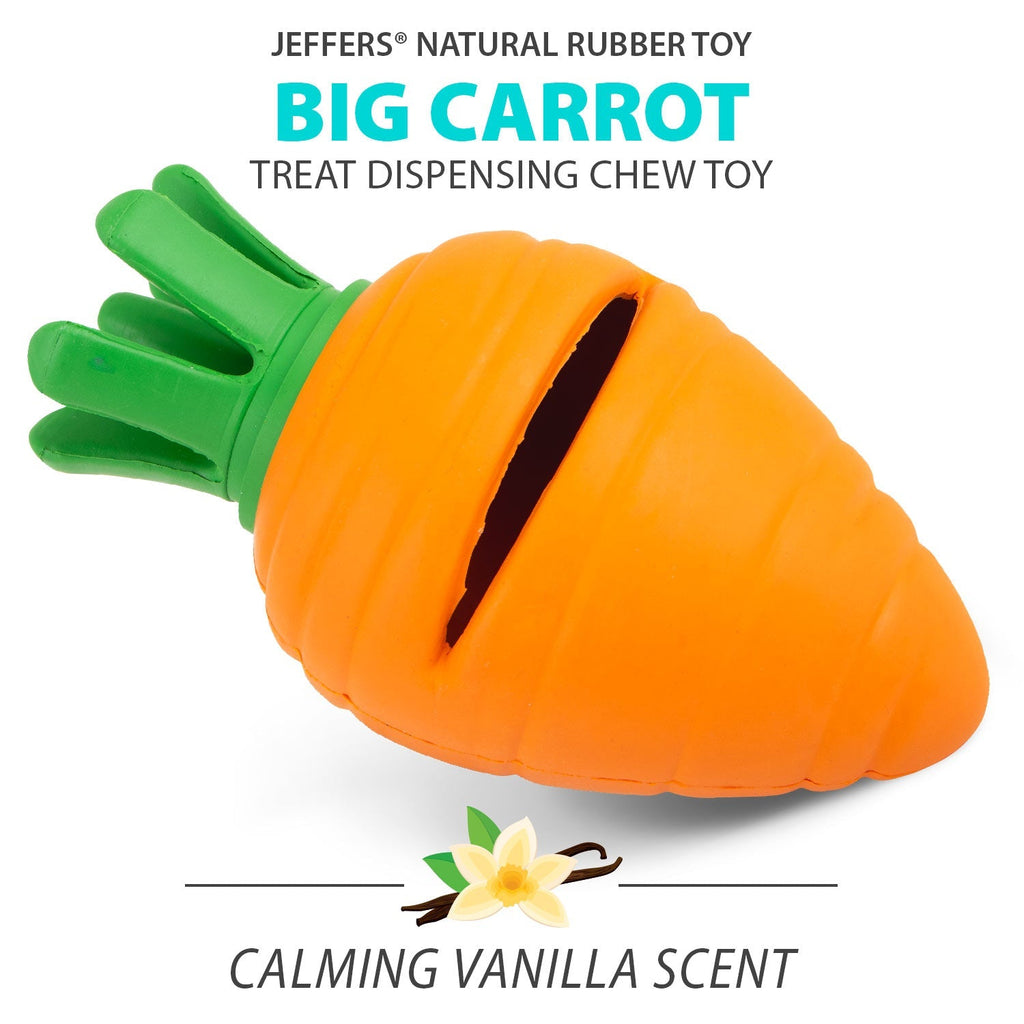 Jeffers Carrot Natural Rubber Treat Dispensing Dog Chew Toy