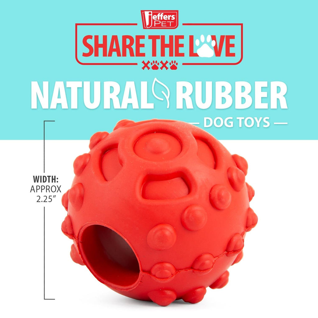 Jeffers Hollow Red Knobby Ball  Treat Dispensing Dog Toy