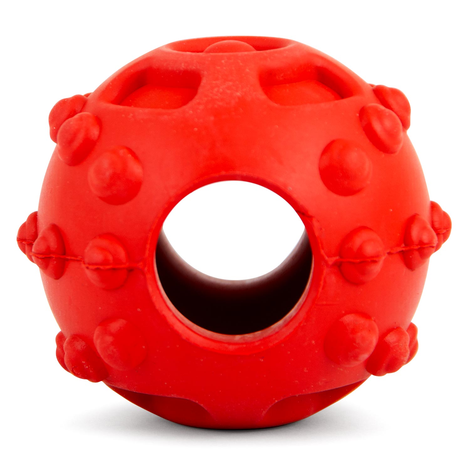 Jeffers Hollow Red Knobby Ball  Treat Dispensing Dog Toy