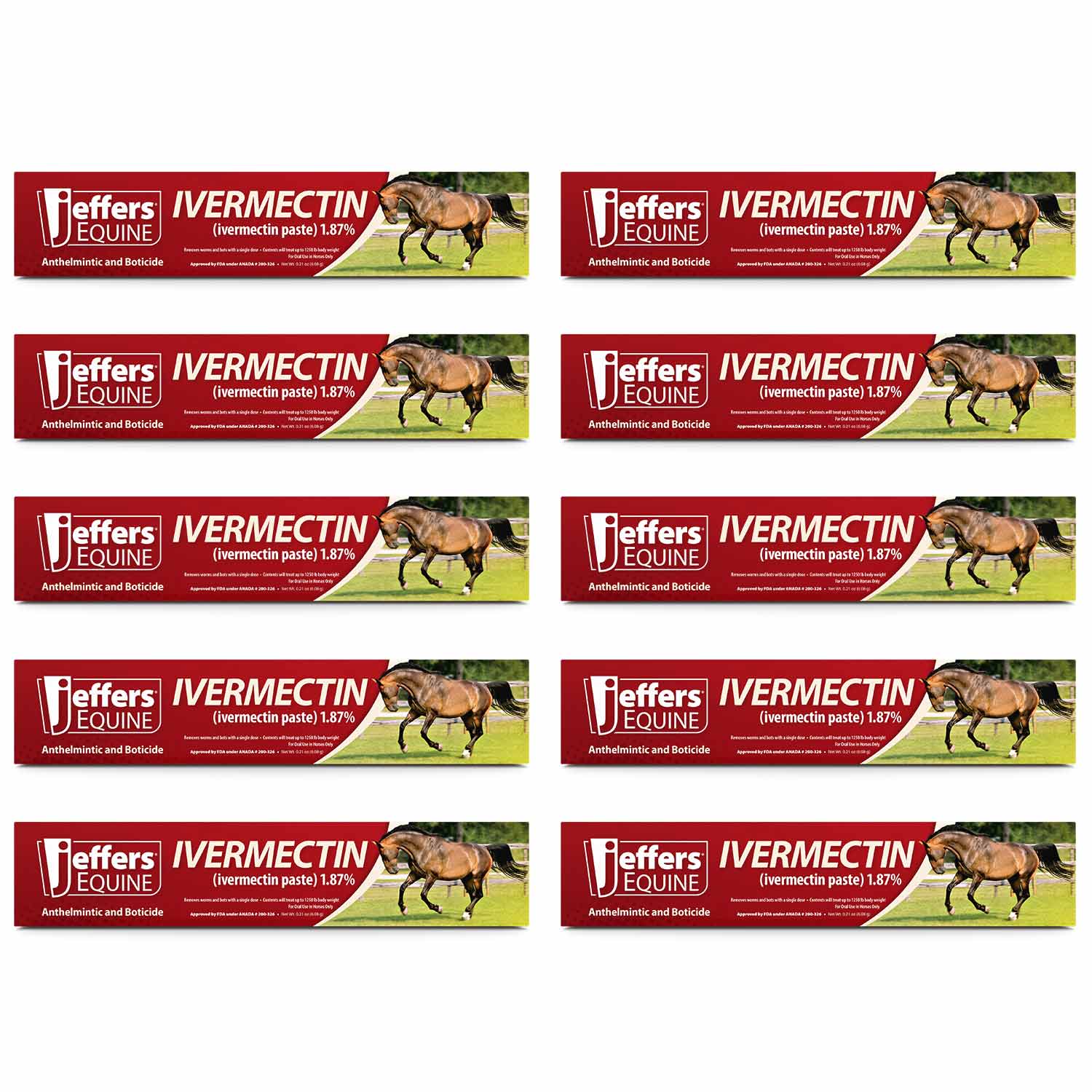Jeffers Ivermectin Horse Dewormer Gel, Apple Flavored