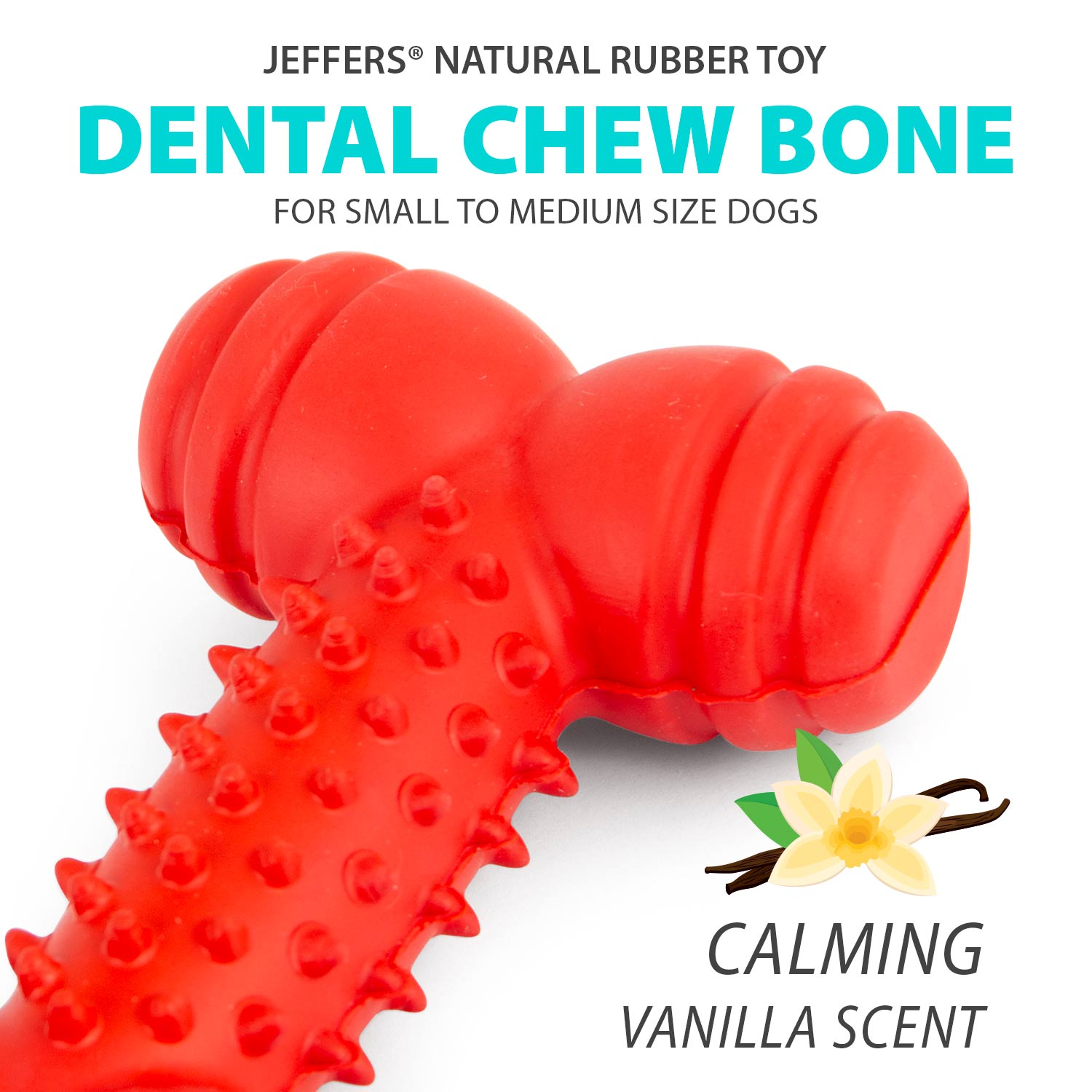 Natural Rubber Red Dental Bone Dog Chew