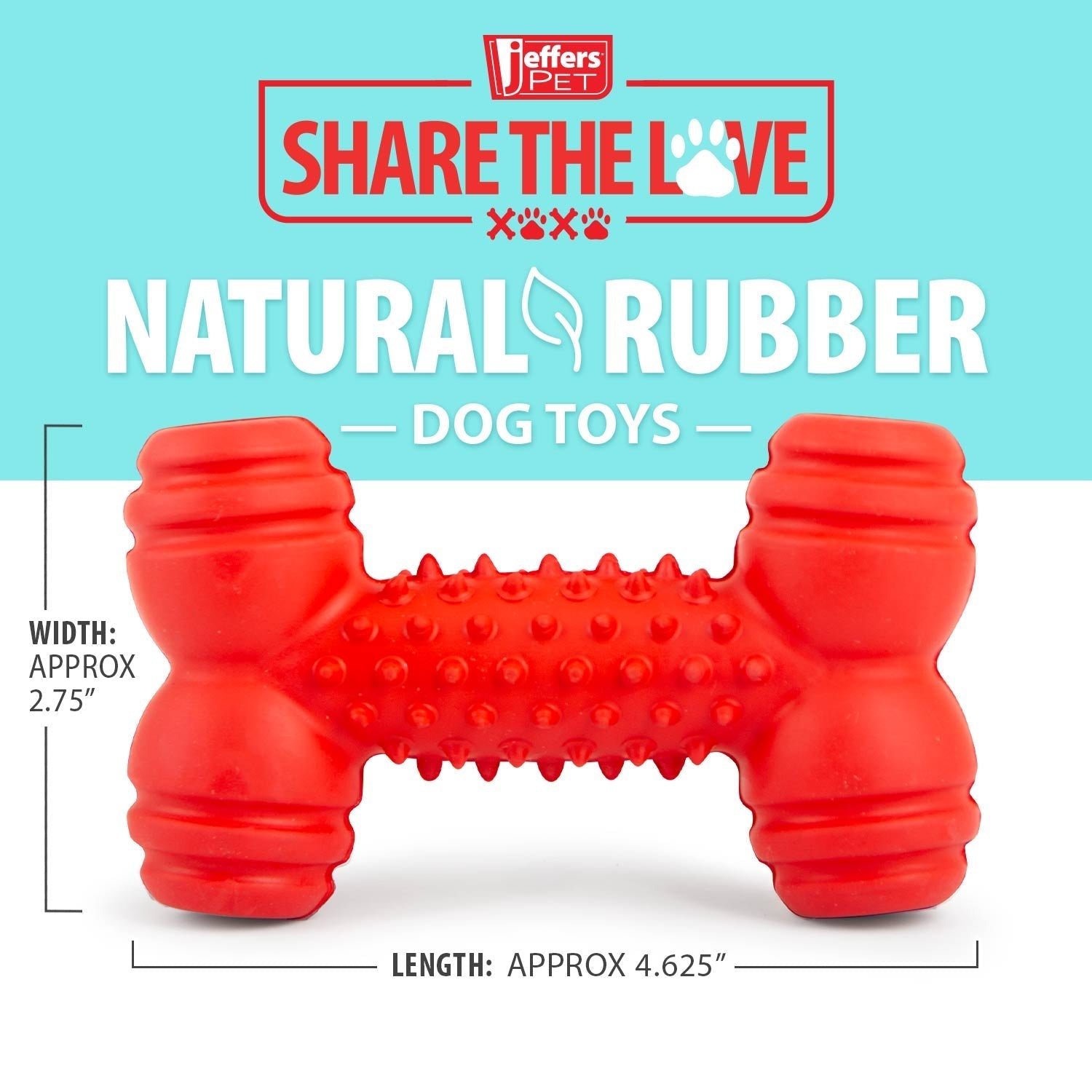 Natural Rubber Red Dental Bone Dog Chew