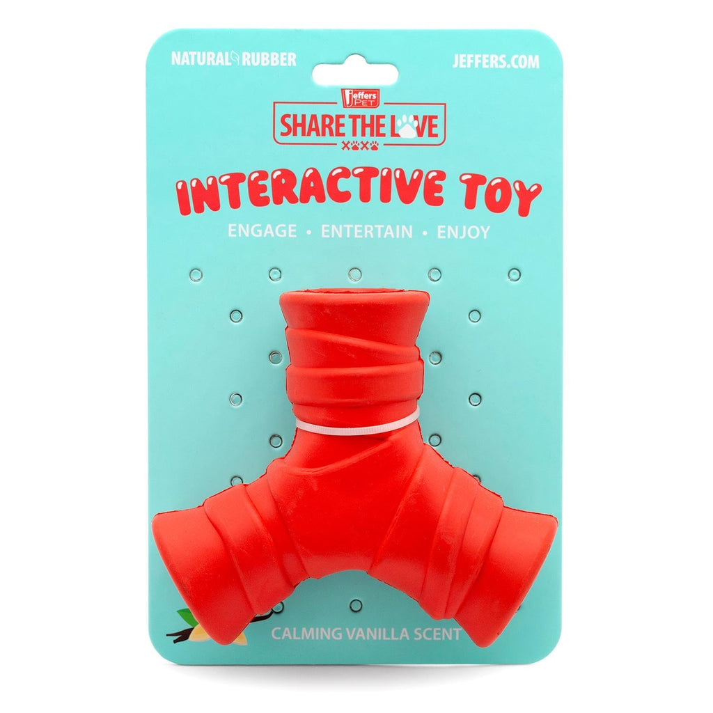 Red "Y" Natural Rubber Dental Dog Chew Toy for Medium Chewers