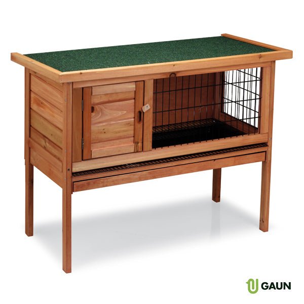 Wooden Rabbit Hutch with Raised Design