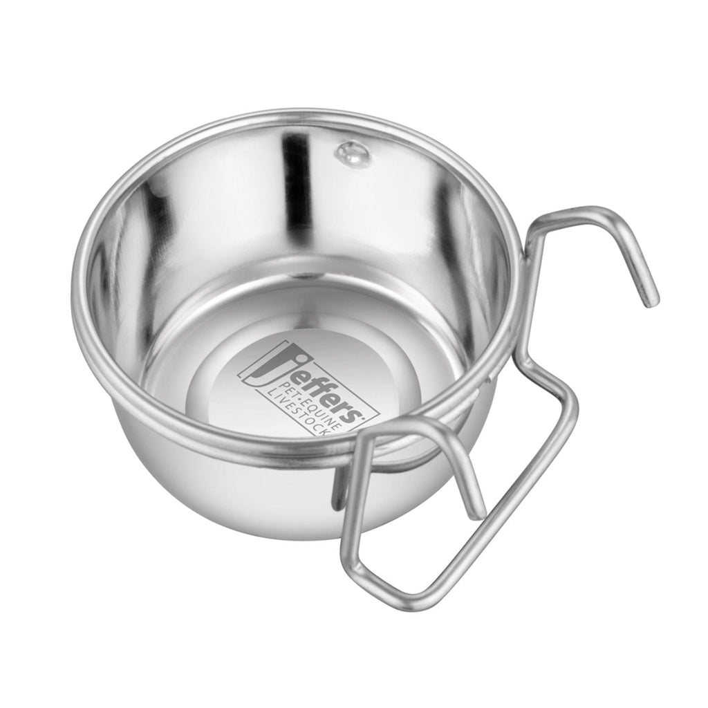 Jeffers Stainless Steel Cage Cup Feeders with Hooks