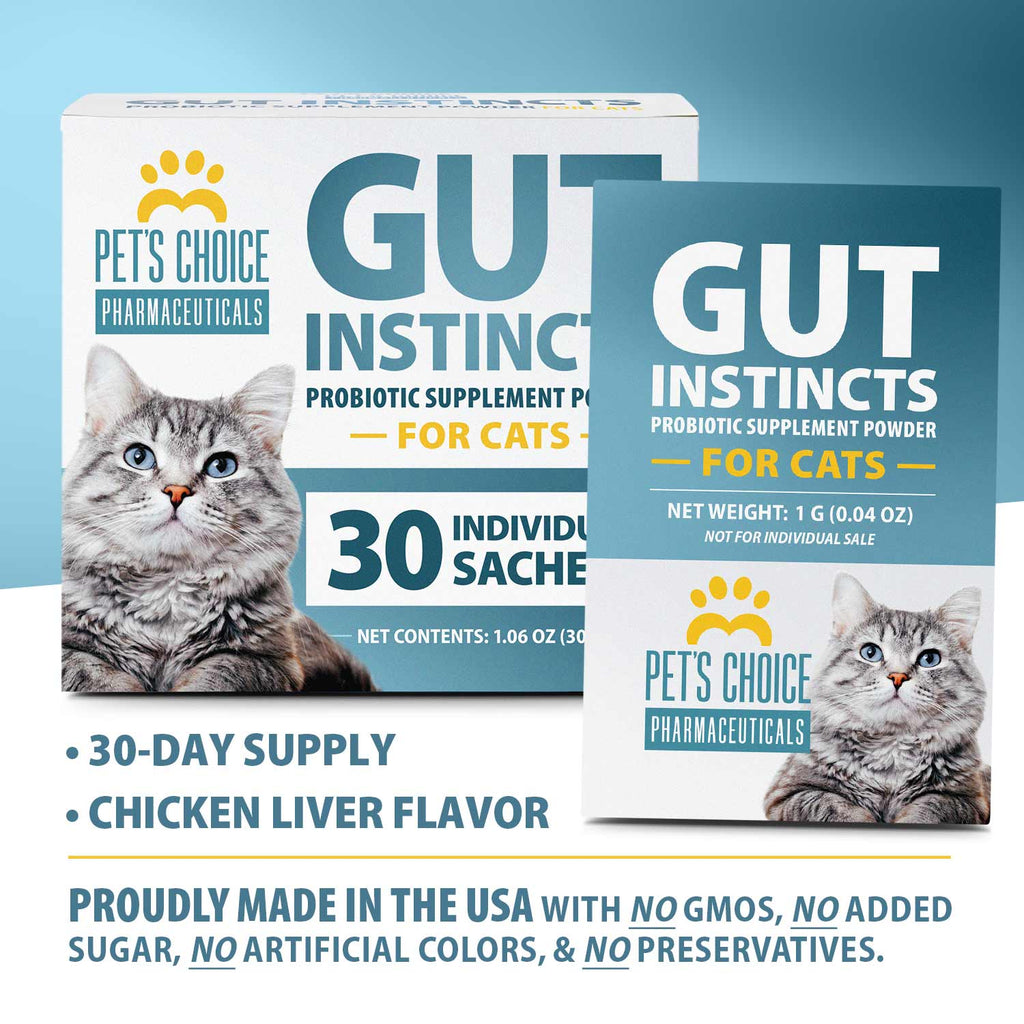 Probiotic Supplement for Cats, 30 Powder Packets, Made in USA