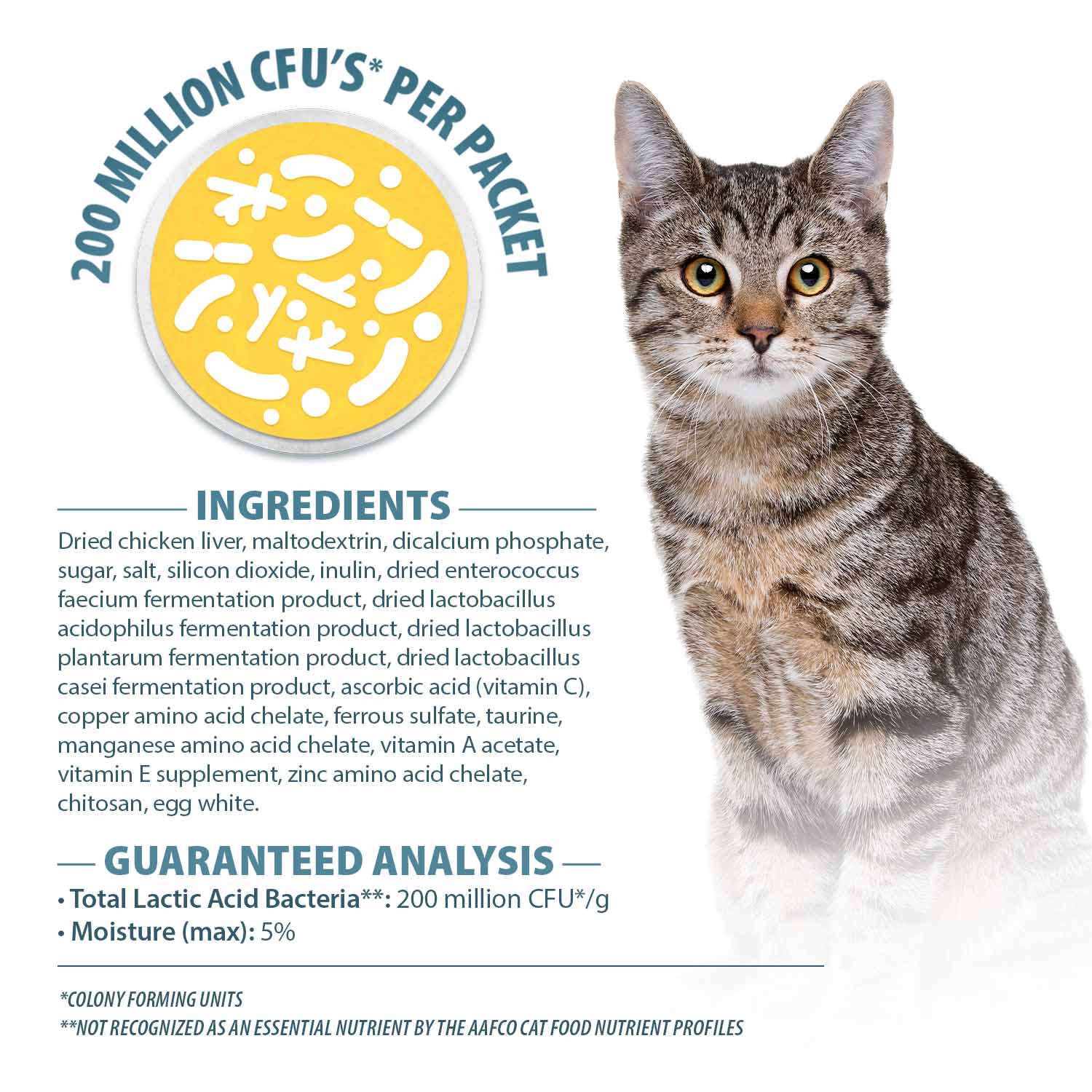 Probiotic Supplement for Cats, 30 Powder Packets, Made in USA