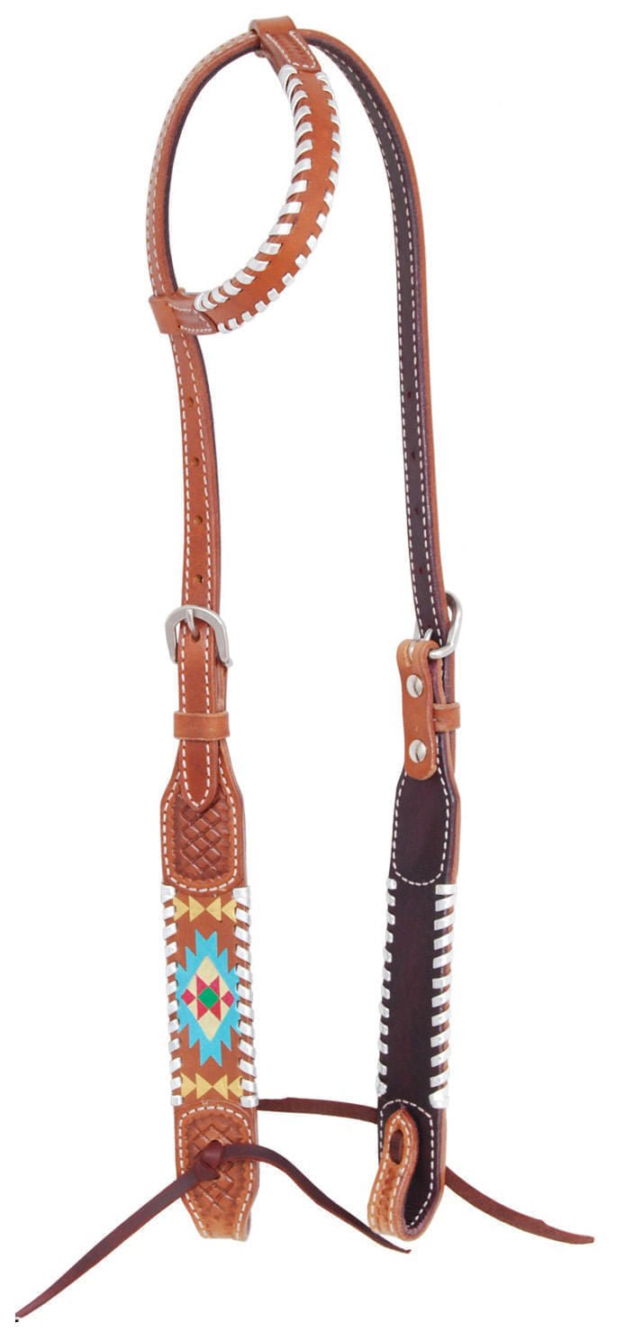 Rafter T Painted Aztec One Ear Headstall for Horses