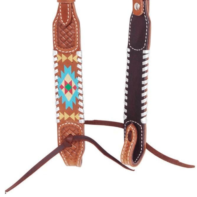Rafter T Painted Aztec One Ear Headstall for Horses