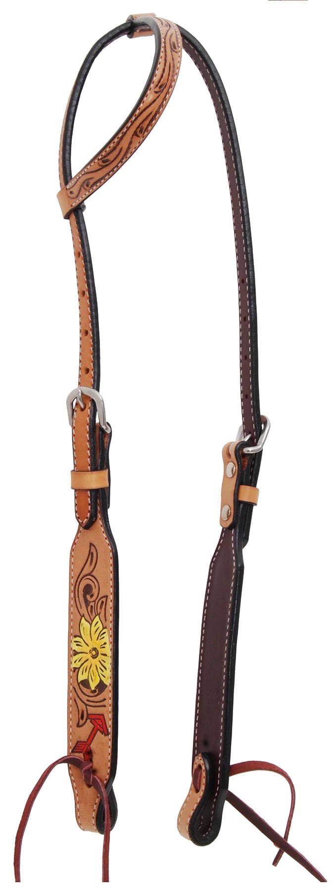 Rafter T Thunderbird Single Ear Headstall, Full, Lt Oil for Horse