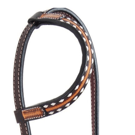 Rafter T Tooled Sunflower with Buckstitch One Ear Headstall for Horses