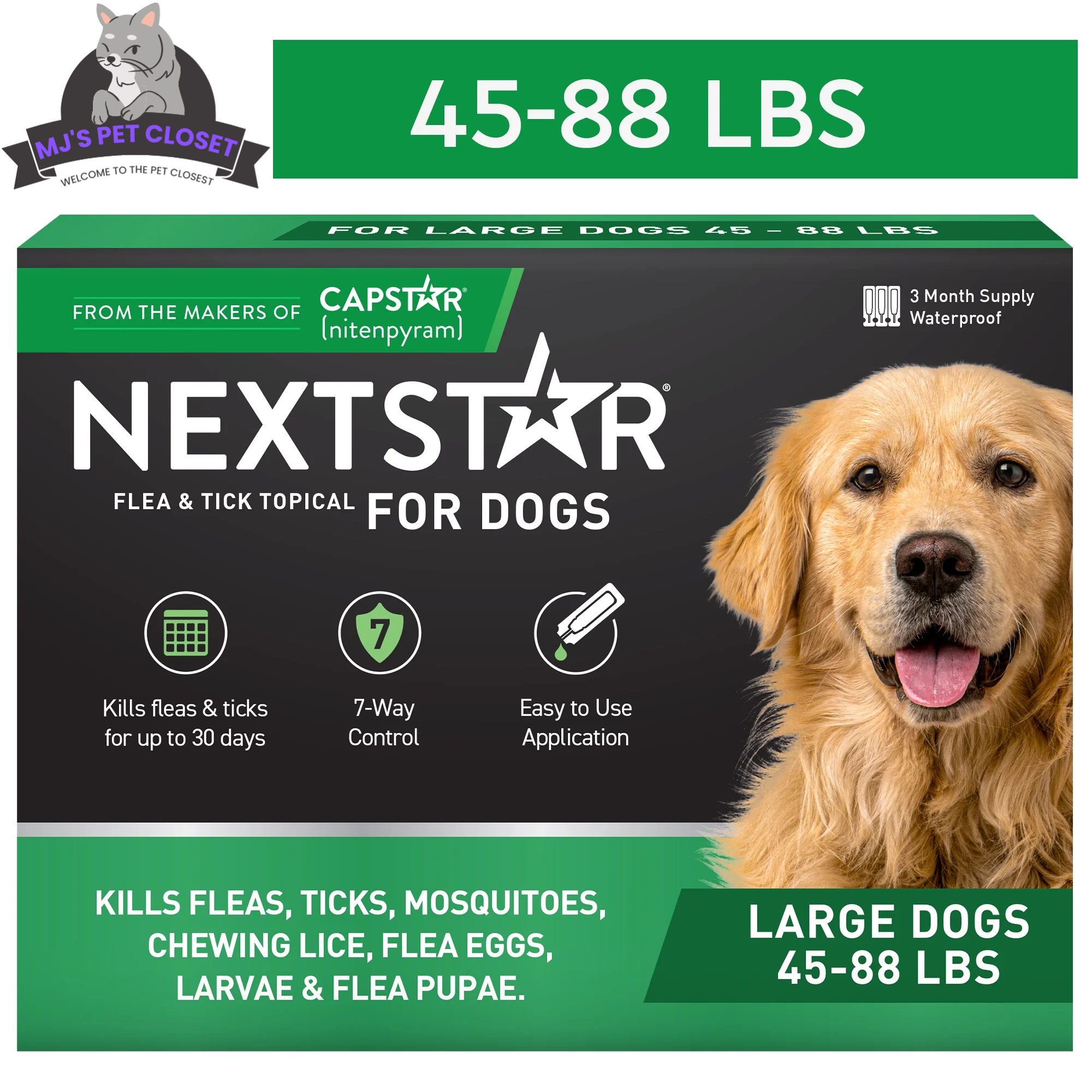 NEXTSTAR: Flea & Tick Topical for Dogs -45-88 Lbs