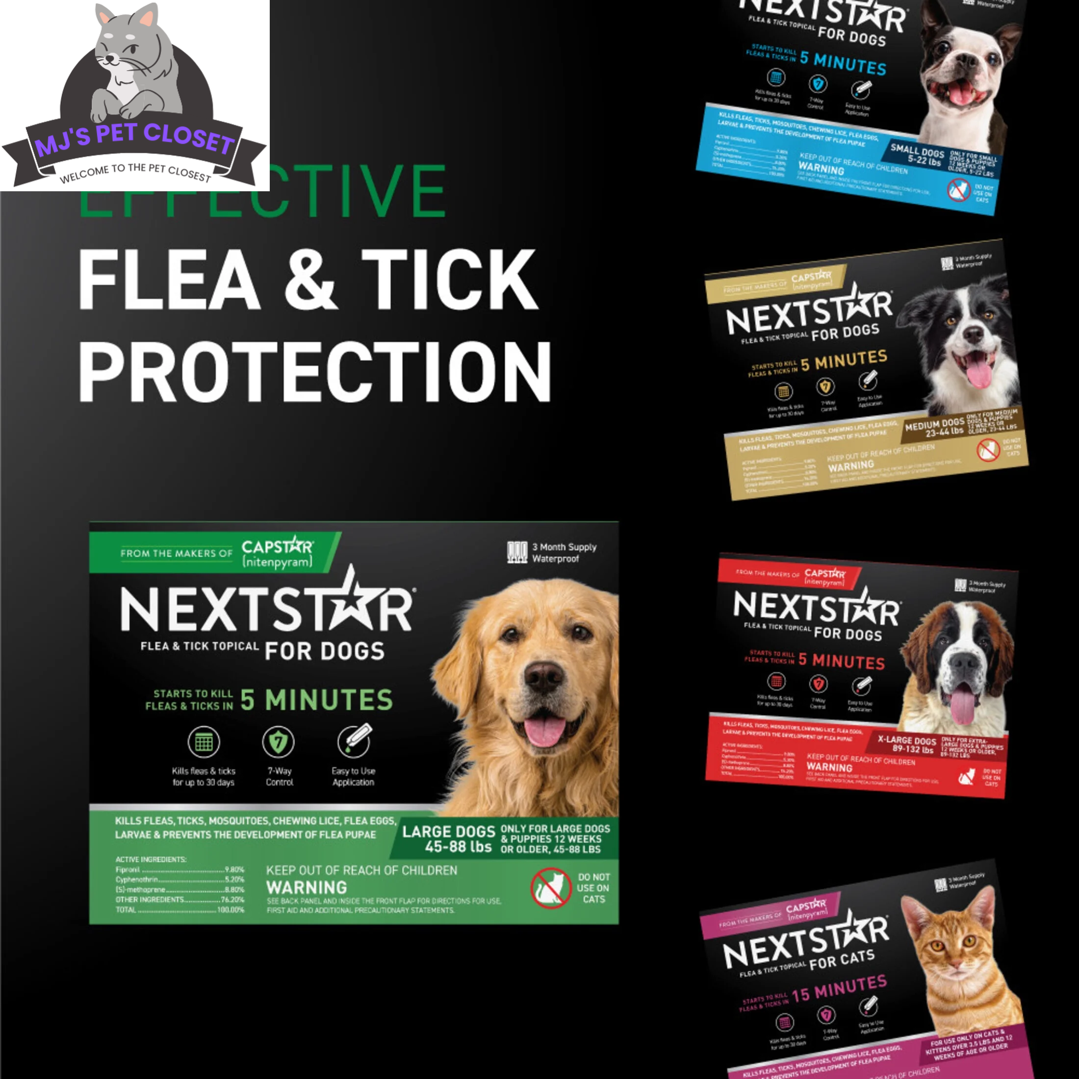NEXTSTAR: Flea & Tick Topical for Dogs -45-88 Lbs