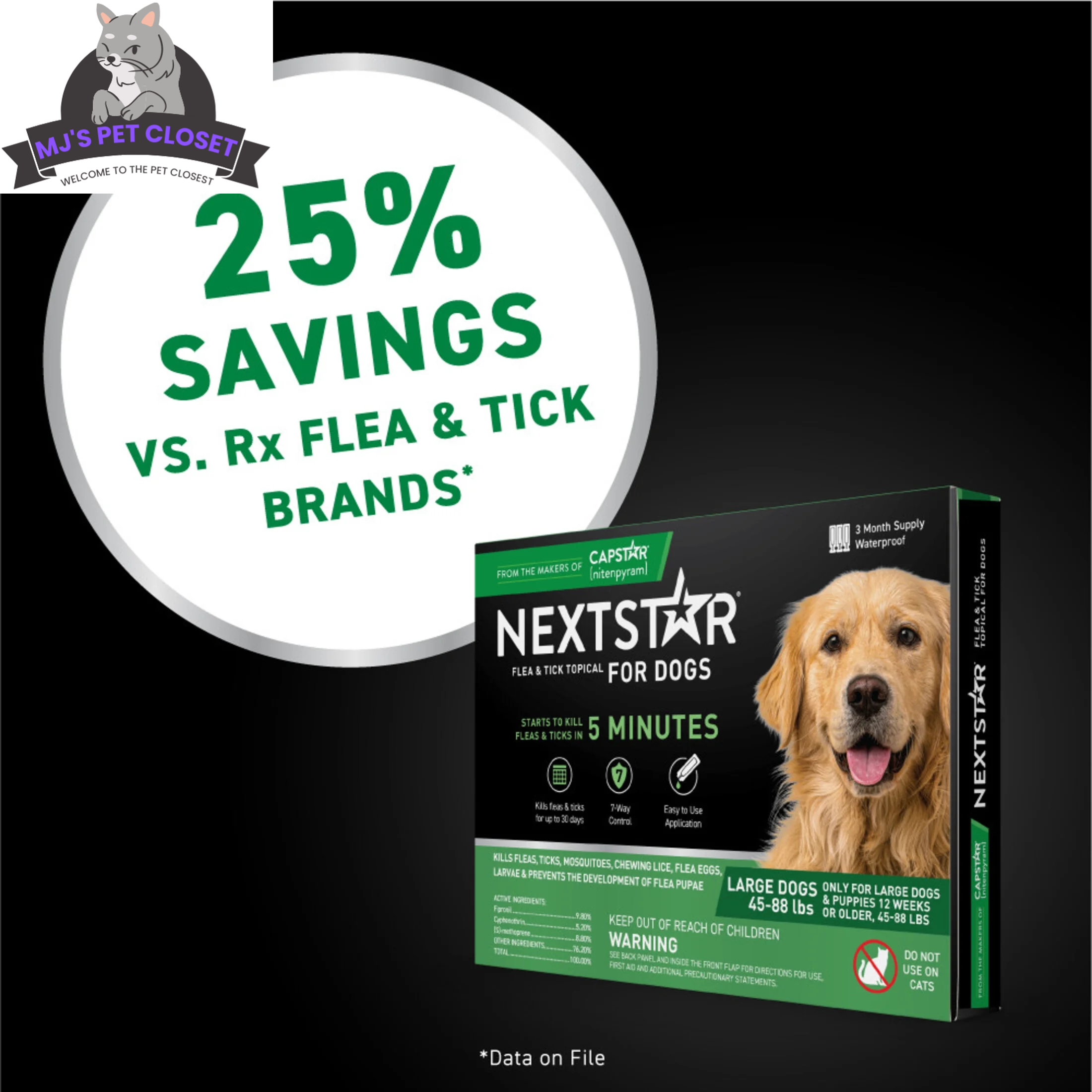 NEXTSTAR: Flea & Tick Topical for Dogs -45-88 Lbs