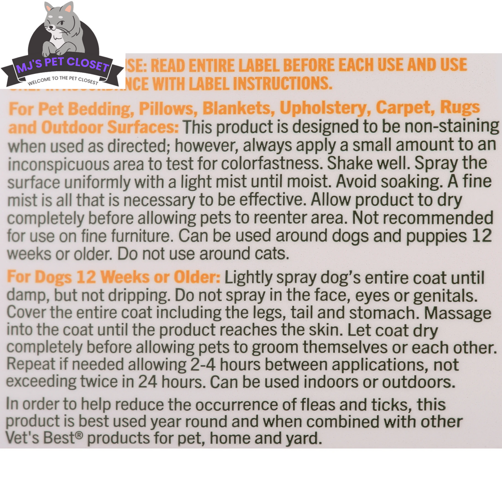 Vet's Best Flea and Tick Home Spray for Dogs