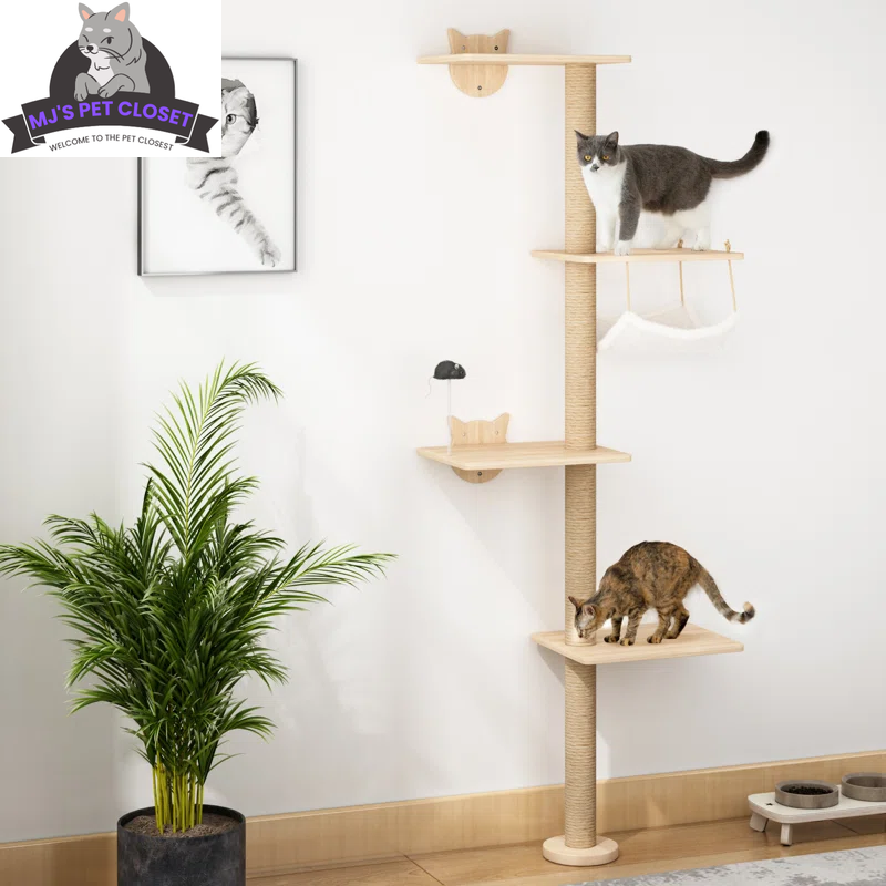 7-Piece Wall-Mounted Climbing Tower for Cats